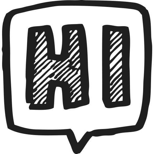 Icon that says Hi